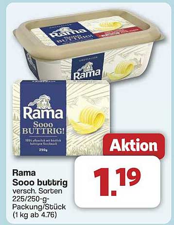 Rama Sooo buttrig 250 g - Aktion