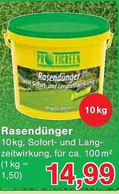 Rasendünger 10 kg - Sofort- und Langzeitwirkung