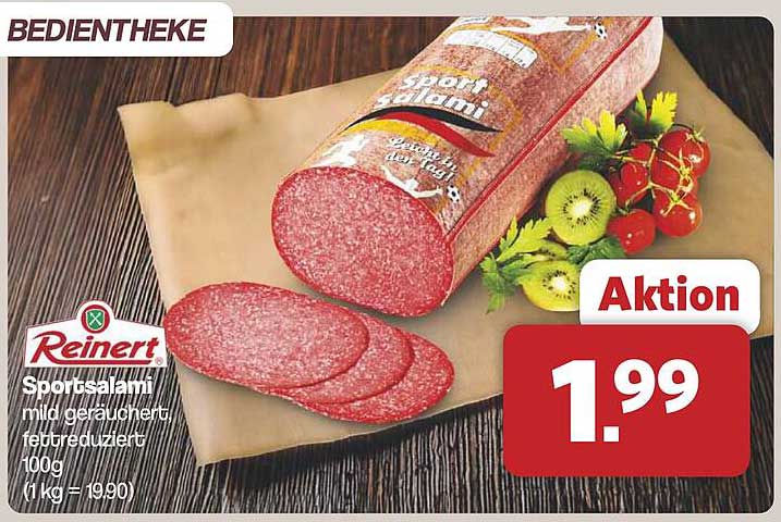 Reinert Sportsalami mild geräuchert - fettreduziert 100g