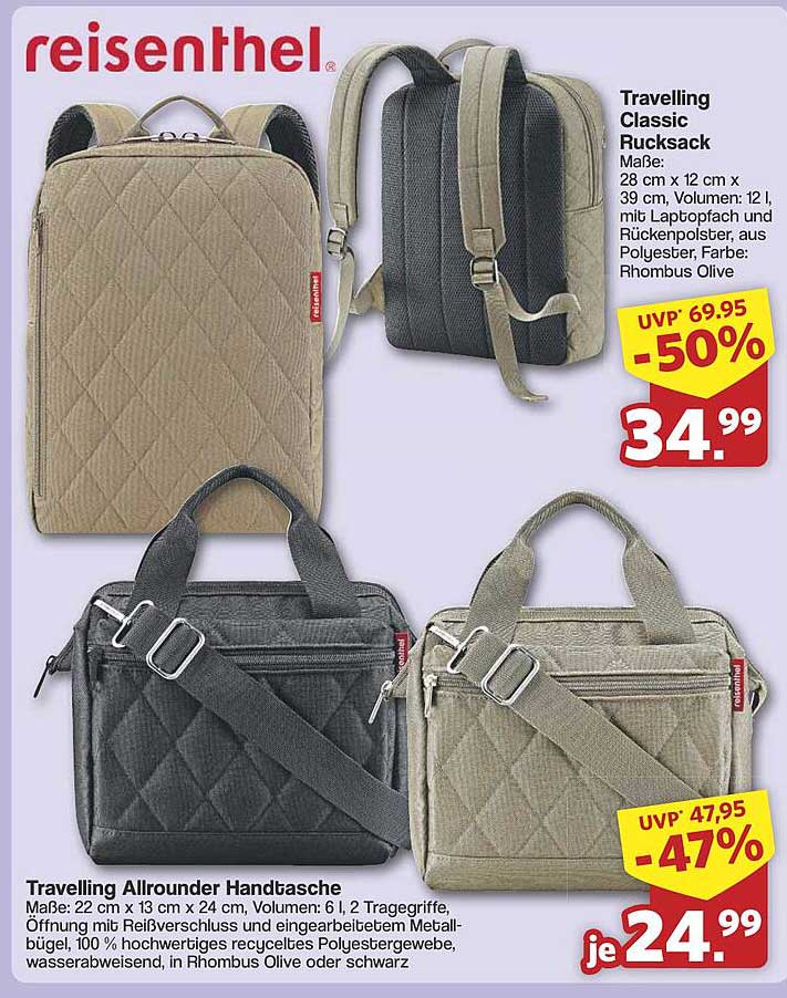 Reisenthel Travelling Classic Rucksack & Allrounder Handtasche