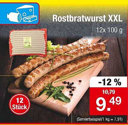 Rostbratwurst XXL 12x 100 g