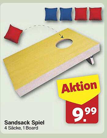 Sand sack Spiel - 4 Säcke, 1 Board