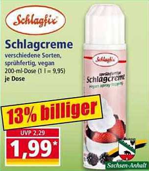 Schlagfix Schlagcreme 200 ml, vegan, sprühfertig