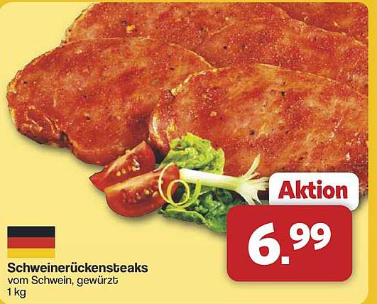 Schweinerückensteaks vom Schwein, gewürzt 1 kg