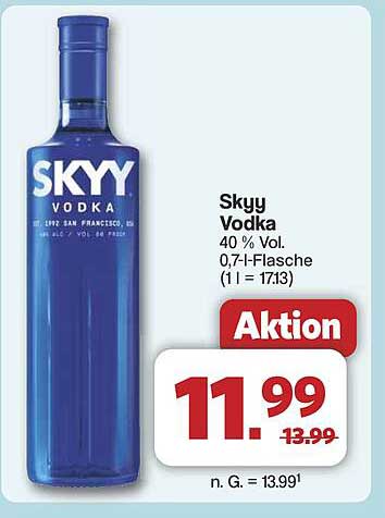 Skyy Vodka 0,7 l-Flasche – Aktion bei Famila Nord West