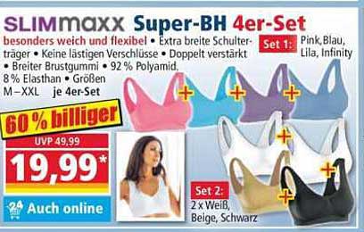 SLIMmaxx Super-BH 4er-Set - Besonders weich und flexibel