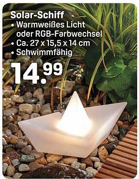 Solar-Schiff mit warmweißem Licht oder RGB-Farbwechsel