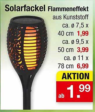 Solarfackel Flammeneffekt aus Kunststoff