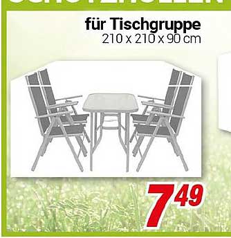 Sonnenschirm für Tischgruppe 210 x 210 x 90 cm