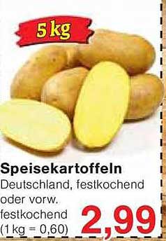 Speisekartoffeln 5 kg - Deutschland, festkochend oder vorw. festkochend