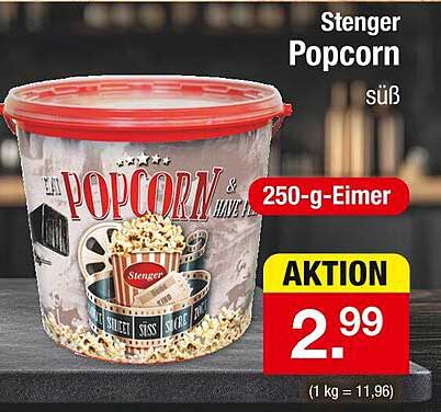Stenger Popcorn süß - 250-g-Eimer
