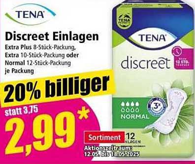 TENA Discreet Einlagen - 20% günstiger!