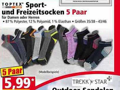 TOPTEX Sport- und Freizeitsocken 5 Paar