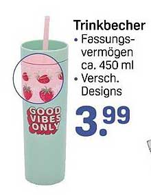 Trinkbecher mit 450 ml Fassungsvermögen - Verschiedene Designs