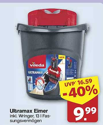 Ultramax Eimer inkl. Wringer, 13 l Fassungvermögen