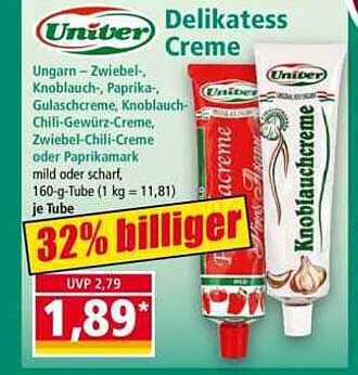 Univer Delikatesse Creme - Knoblauchcreme 160 g