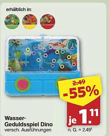 Wasser-Gedulds Spiel Dino – Verschiedene Ausführungen