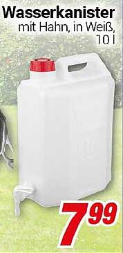 Wasserkanister mit Hahn, in Weiß, 10 l