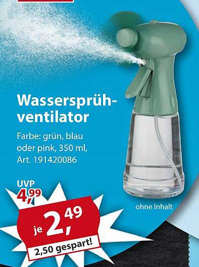Wassersprühlüfter - Erfrischung für heiße Tage