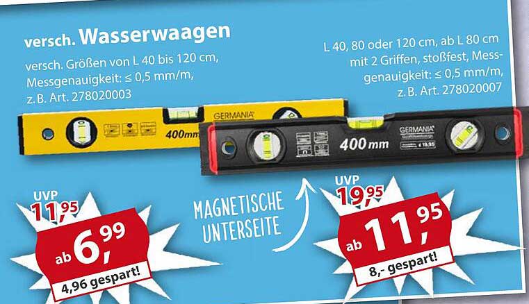Wasserwaagen in verschiedenen Größen – Jetzt sparen!