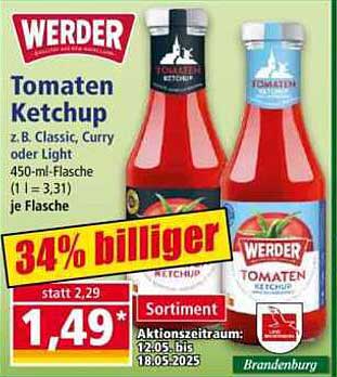 WERDER Tomaten Ketchup 450 ml - 34% billiger!