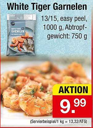 White Tiger Garnelen 13/15, 1000 g, Abtropfgewicht: 750 g