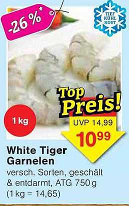 White Tiger Garnelen 750 g - Jetzt zum Top Preis!