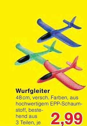 Wurfgleiter - 48 cm, verschiedene Farben, aus hochwertigem EPP-Schaumstoff