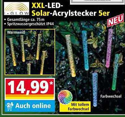 XXL-LED-Solar-Acrylstecker 5er