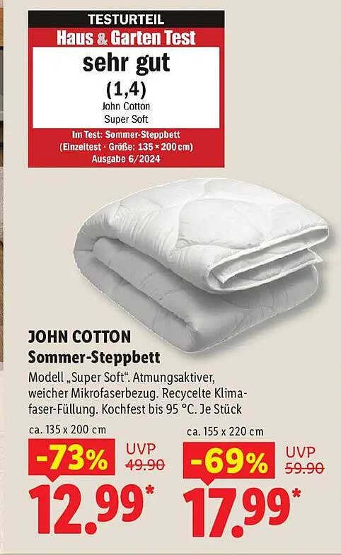JOHN COTTON Sommer-Steppbett