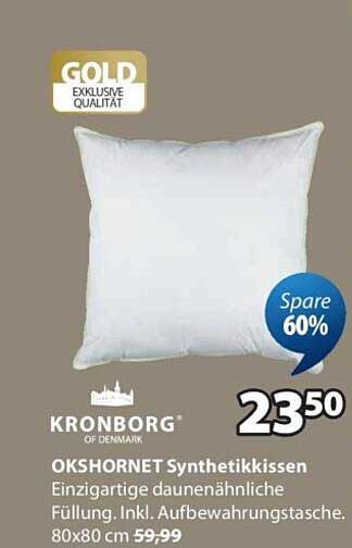 KRONBORG OF DENMARK OKSHORNET Synthetikkissen