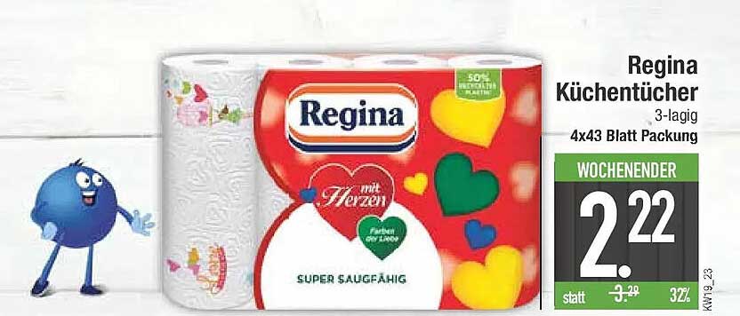 Regina Küchentücher 3-lagig 4x43 Blatt Packung