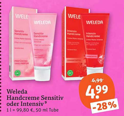 Weleda Handcreme Sensitiv oder Intensiv⁹
