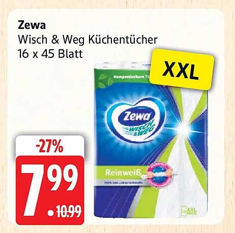 Zewa Wisch & Weg Küchentücher 16 x 45 Blatt