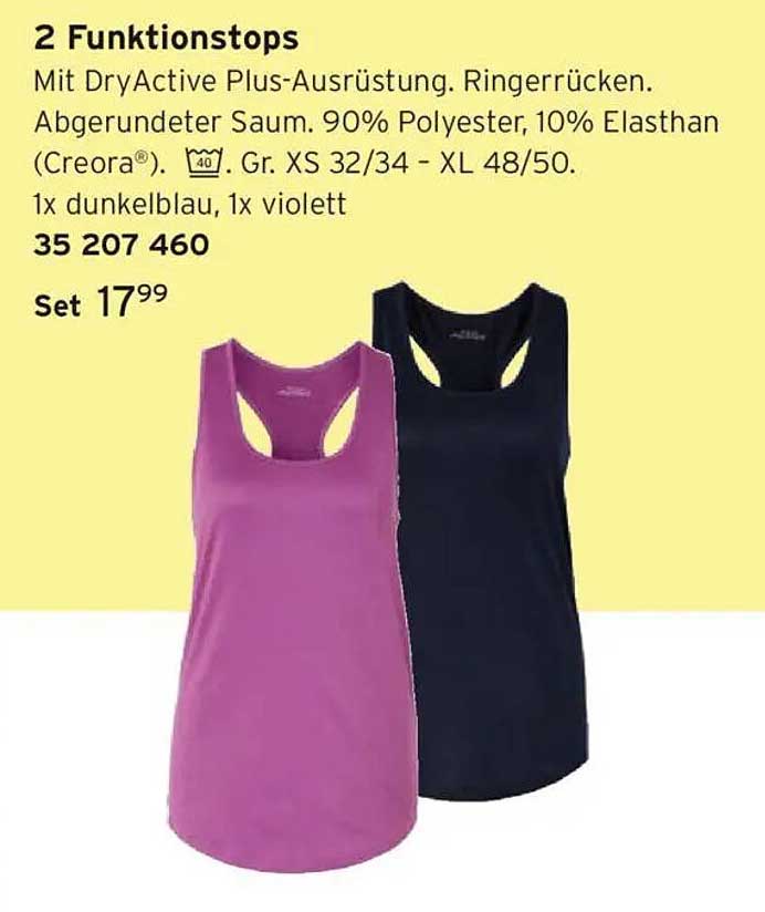 2 Funktionsstops mit DryActive Plus-Ausrüstung