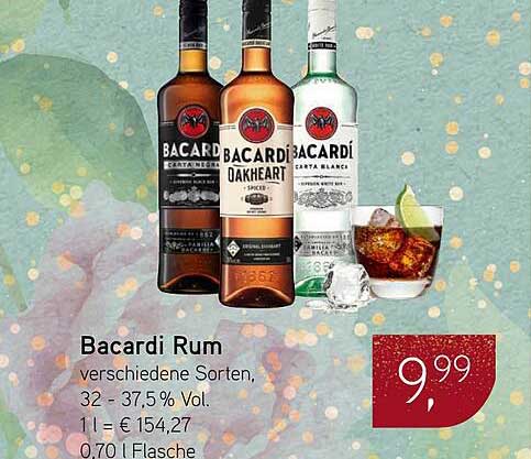 Bacardi Rum verschiedene Sorten