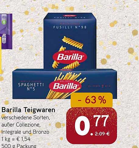 Barilla Teigwaren - 63% Rabatt auf verschiedene Sorten