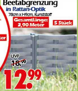Beetabgrenzung in Rattan-Optik – 5 Stück für einen perfekten Garten