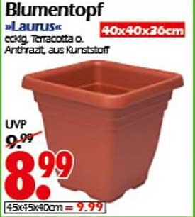 Blumentopf »Laurus« - eckig, Terracotta oder Anthrazit, aus Kunststoff