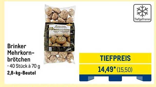 Brinker Mehrkornbrötchen - 40 Stück à 70 g