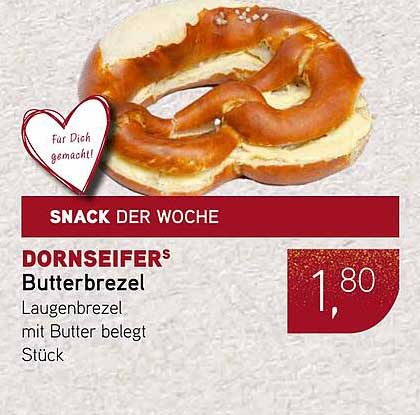 DORNSEIFERS Butterbrezel Laugenbrezel mit Butter belegt Stück