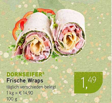 Dornseifers Frische Wraps – täglich verschieden belegt