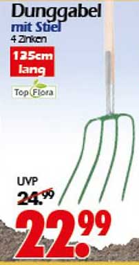 Dunggabel mit Stiel – 135 cm lang, 4 Zinken