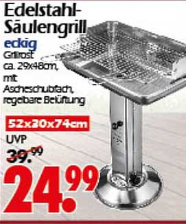 Edelstahl-Säulengrill eckig