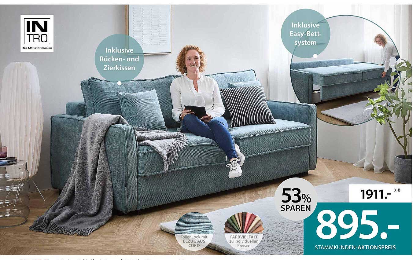 Einladung zum Relaxen: Das moderne Sofa von INTRO
