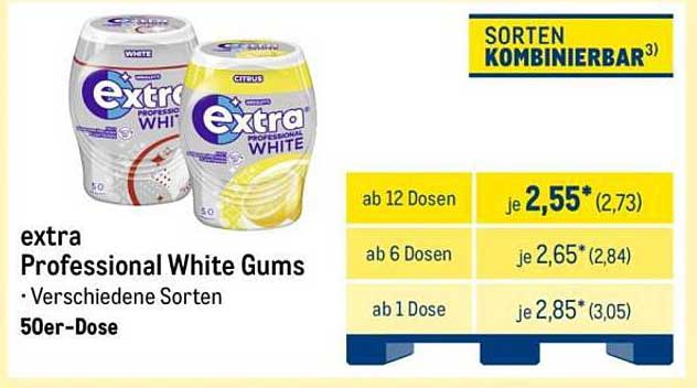 extra Professional White Gums – Verschiedene Sorten in 50er-Dose