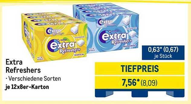 Extra Refreshers – Verschiedene Sorten im 12x8er-Karton