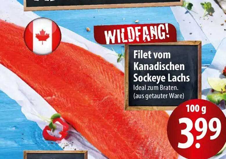 Filet vom Kanadischen Sockeye Lachs – Wildfang!