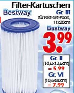 Filter-Kartuschen Gr. III von Bestway für Fast-Set-Pools
