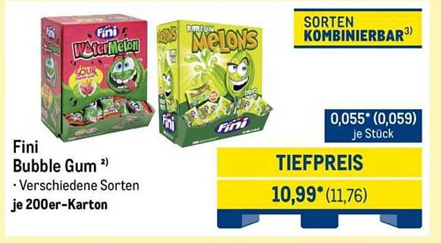 Fini Bubble Gum - Verschiedene Sorten